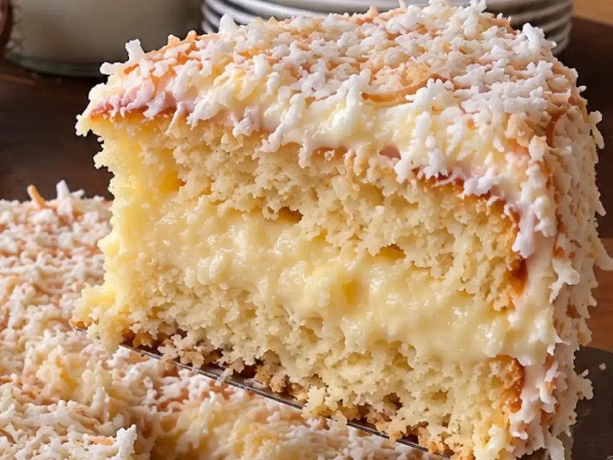 Bolo de Leite em Pó com Coco