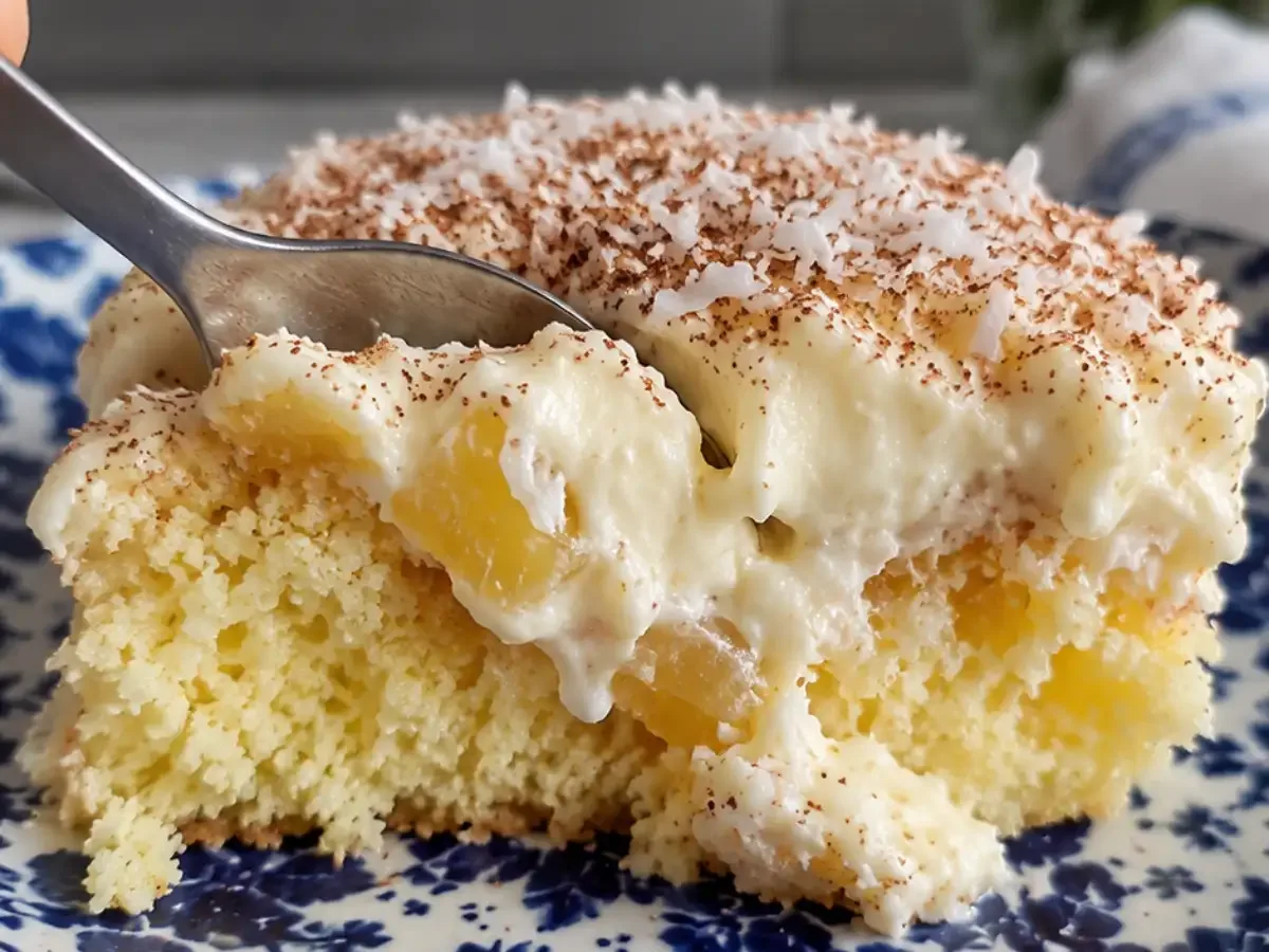 Bolo Gelado de Creme, Abacaxi e Coco
