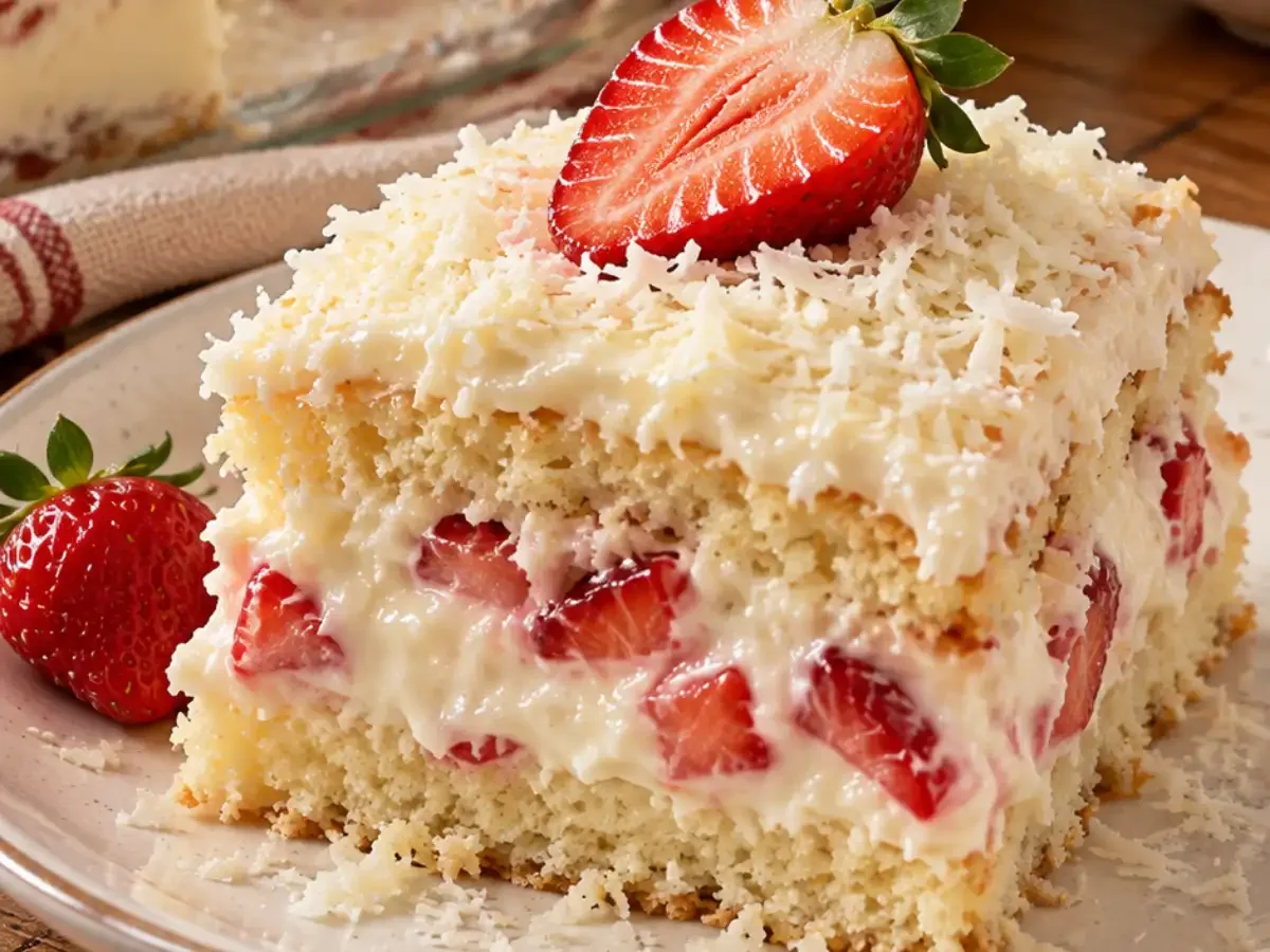 Bolo Gelado de Ninho com Morango