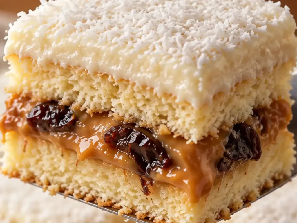 Bolo Olho de Sogra Super Cremoso com Doce de Leite, Coco e Ameixa