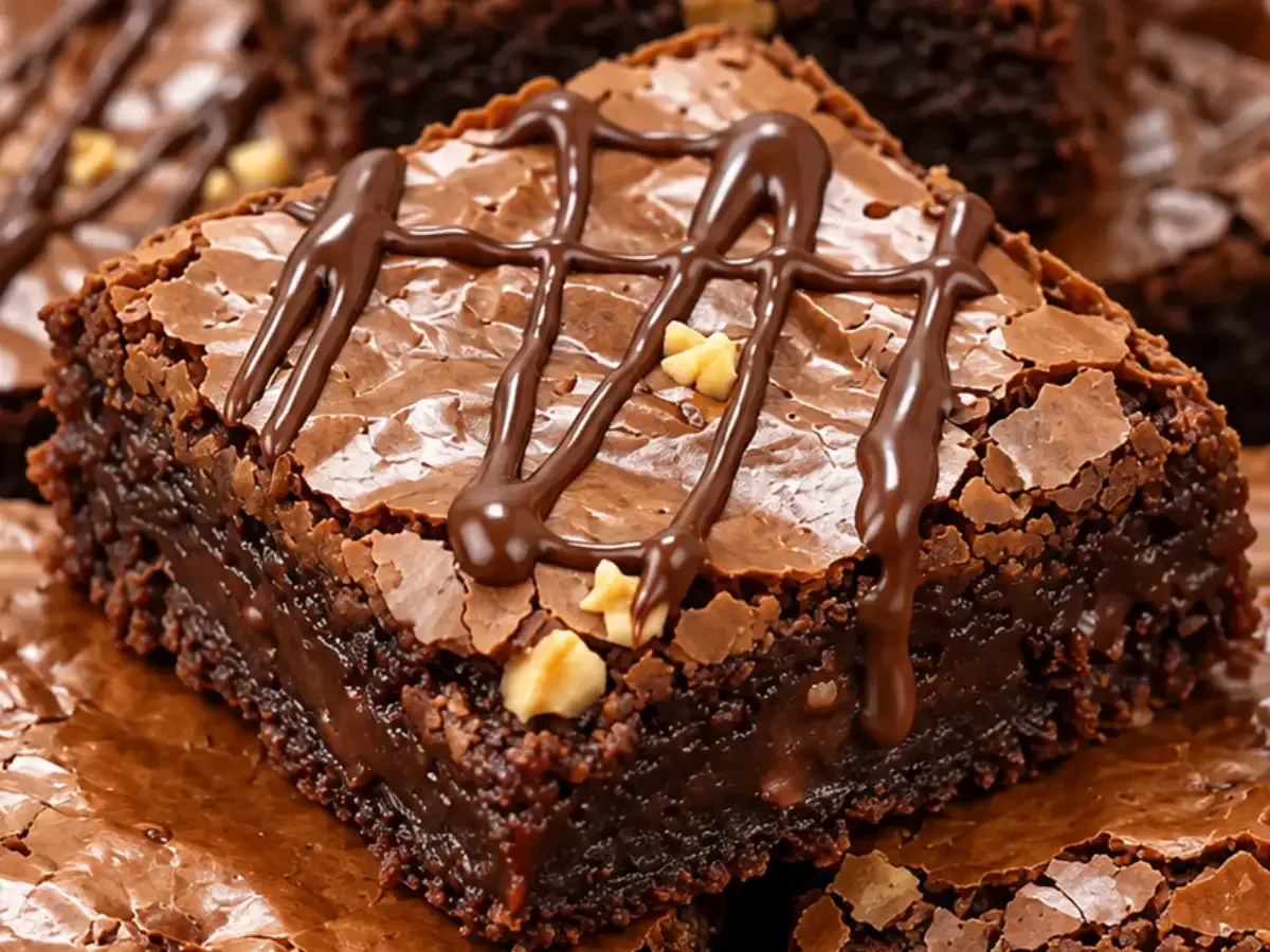 Brownie de Chocolate Simples — Casquinha Crocante e Miolo Molhadinho