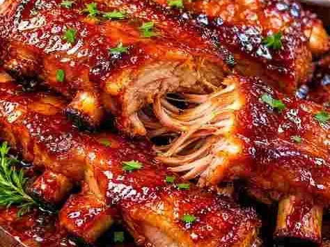 Costelinha Suína Assada ao Molho Barbecue
