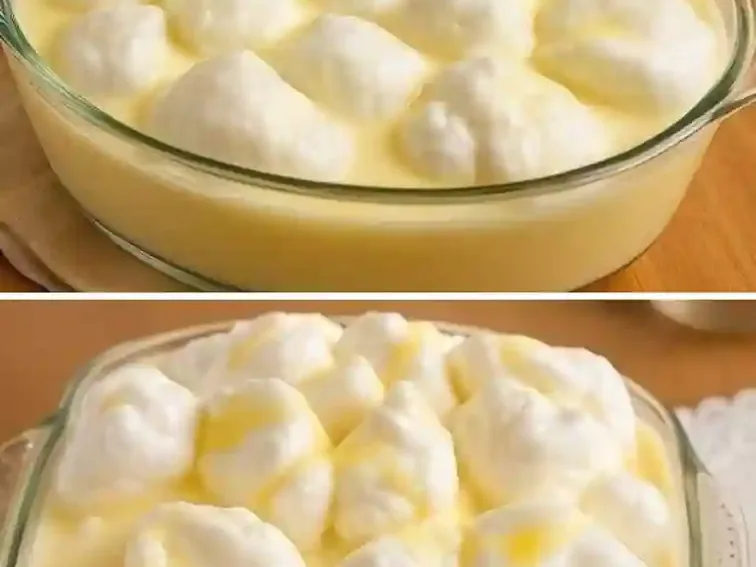 Doce de Ovos Nevados com Calda de Abacaxi