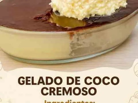 Gelado de Coco Cremoso com Chocolate Simples