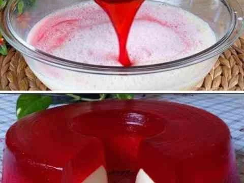 Gelatina cremosa com leite quente
