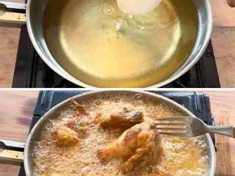 Iscas de peixe empanadas (Jogue farinha no óleo quente)