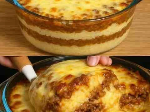 Macarrão Stellini Gratinado com Carne Moída ao Molho Cremoso da Vovó