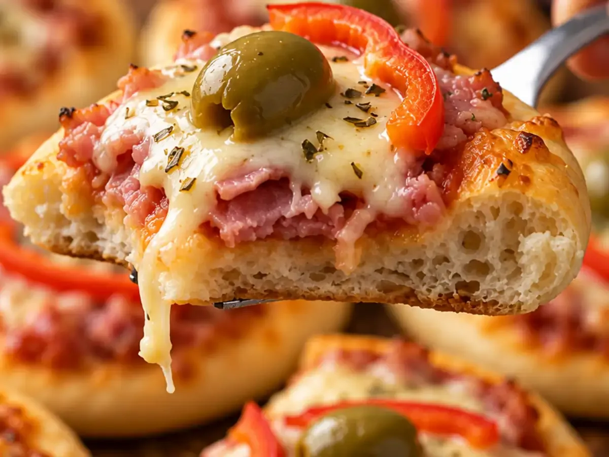 Mini Pizza Caseira (massa fofinha, bordas douradas e muito queijo)