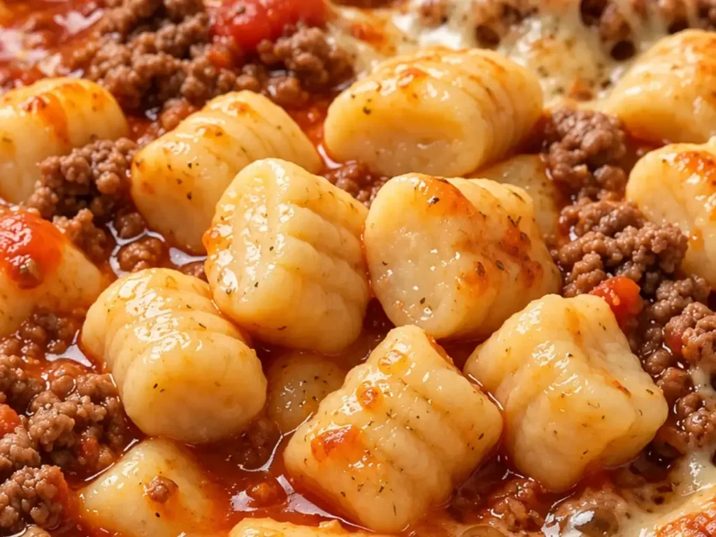 Nhoque Caseiro Macio com Molho de Carne Moída e Parmesão Gratinado