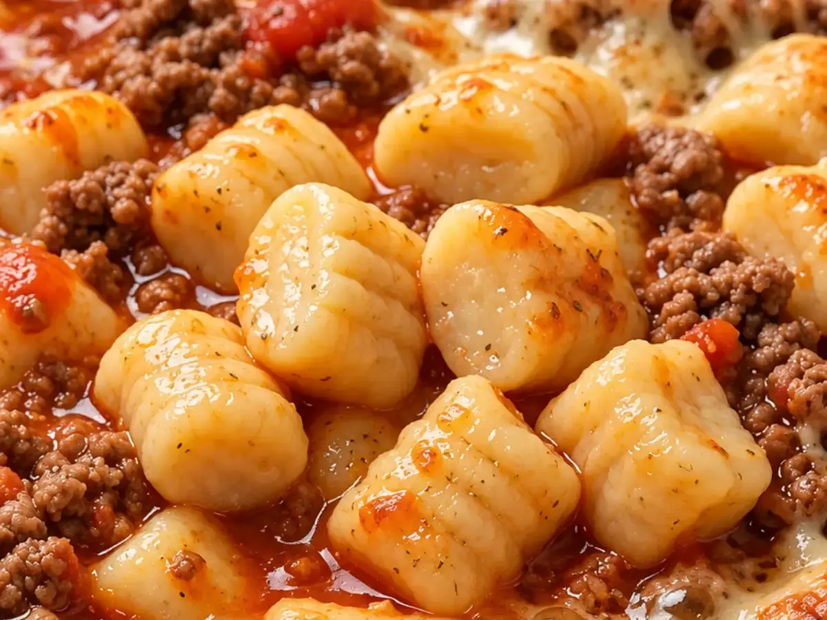 Nhoque Caseiro Macio com Molho de Carne Moída e Parmesão Gratinado