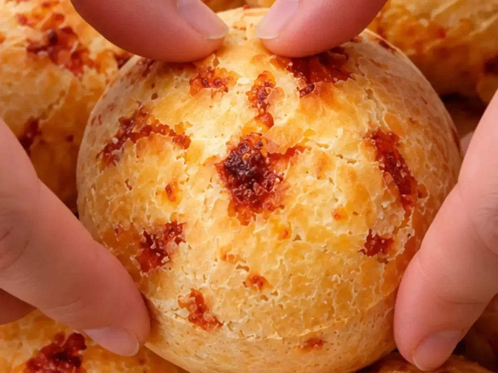 Pão de Queijo de Liquidificador com Muçarela Recheada
