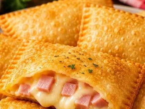 Pastel de Pizza Crocante com Presunto e Muçarela