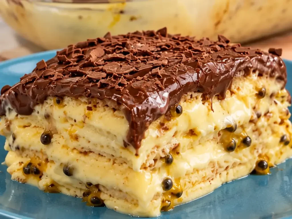 Pavê de Maracujá com Ganache de Chocolate