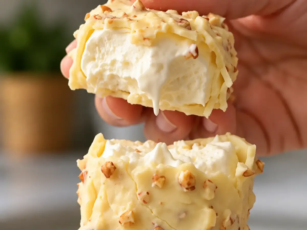 Picolé Cremoso de Iogurte Grego com Casquinha Crocante de Chocolate Branco e Castanhas