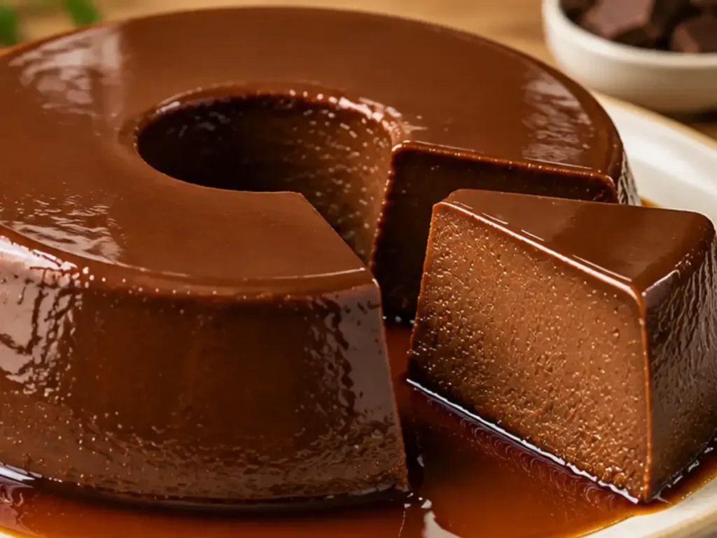 Pudim de Chocolate sem Forno e sem Ovos