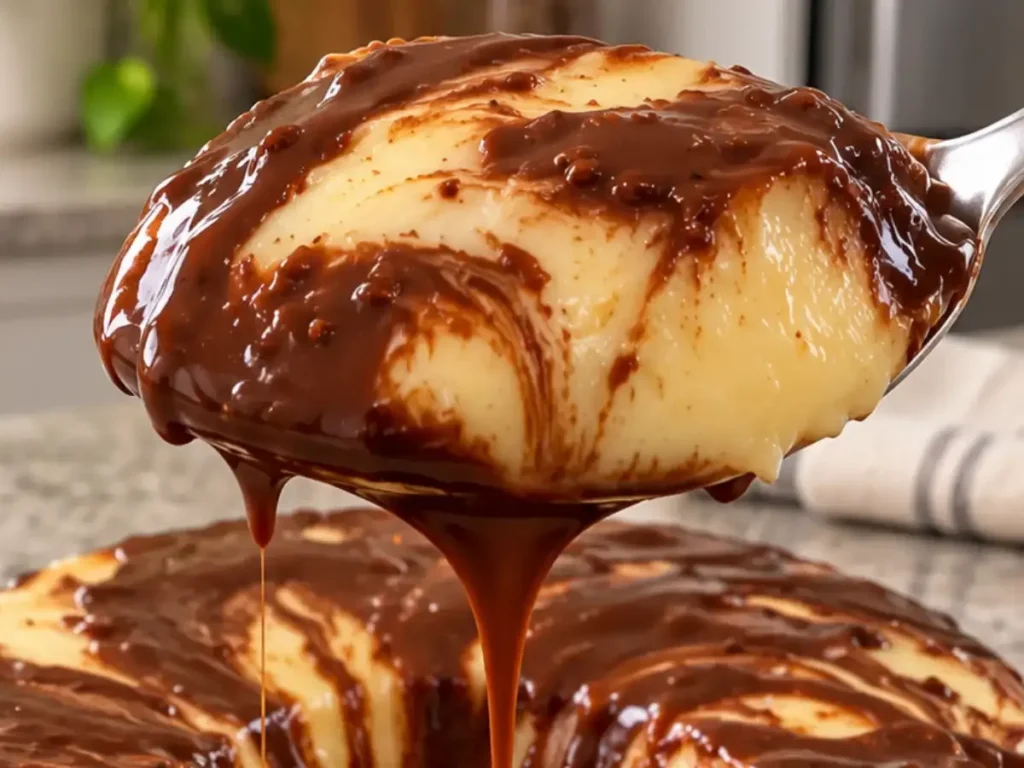 Pudim Mesclado Cremoso de Leite em Pó e Chocolate