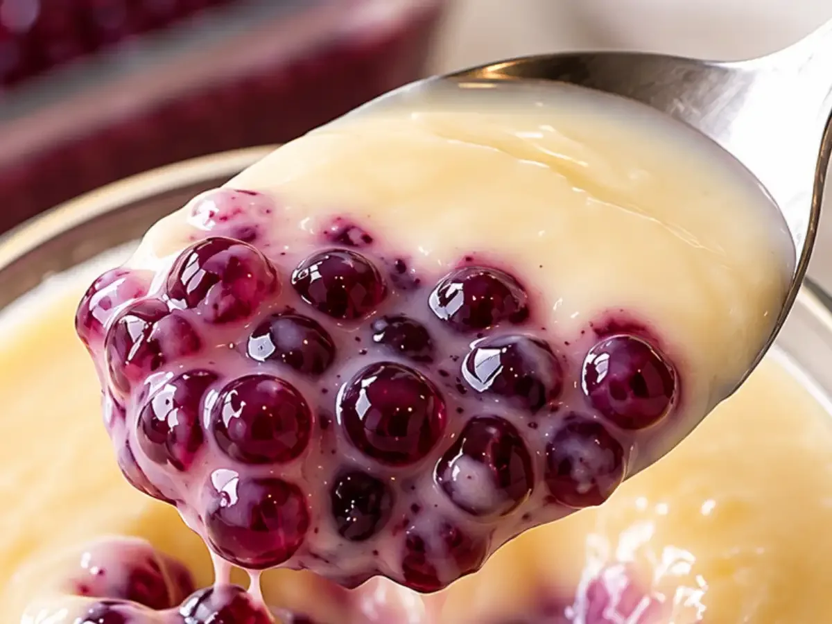 Sagu de Vinho com Creme Branco