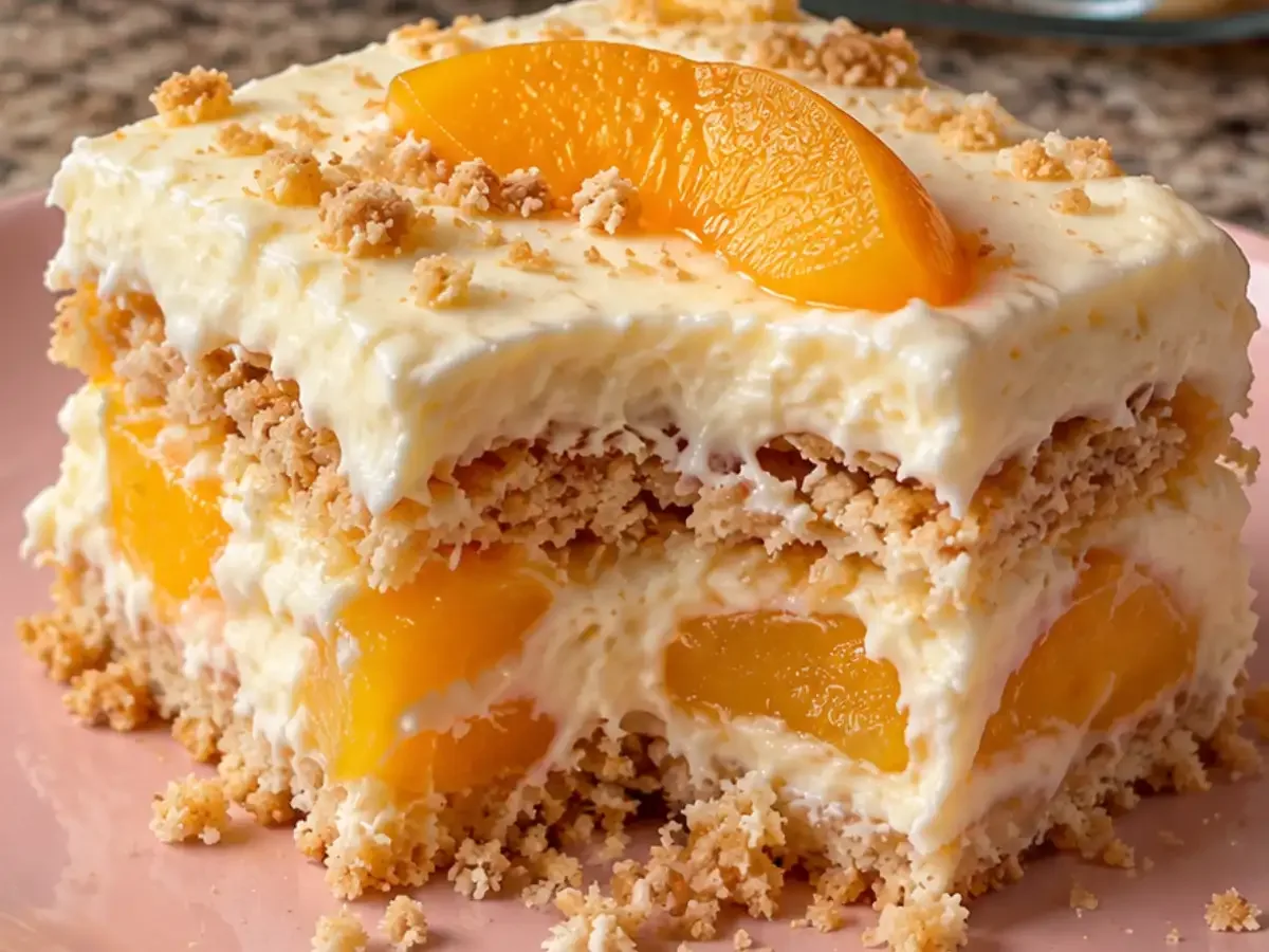 Sobremesa Gelada de Pêssego (sem forno) — Cremosa que Derrete na Boca