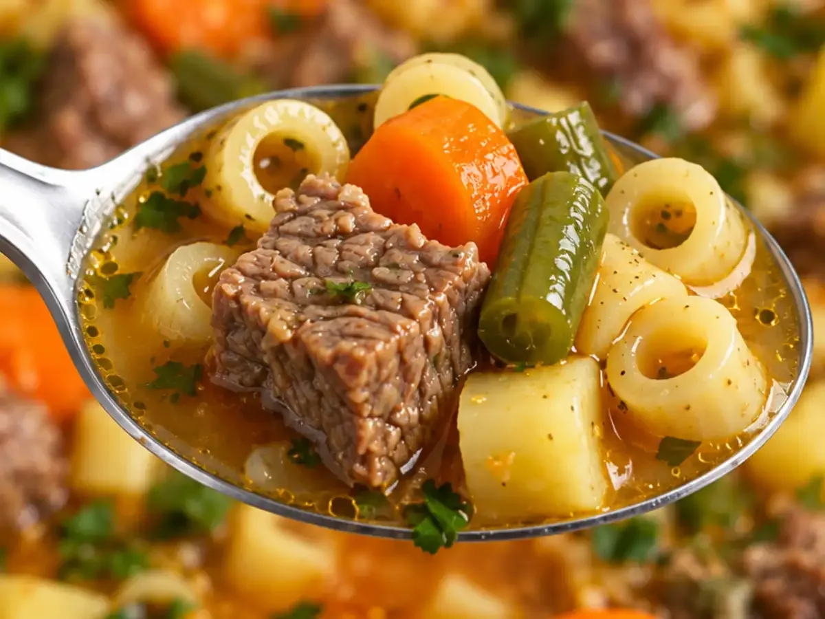 Sopa de Legumes com Macarrão e Carne