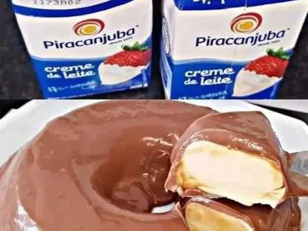 Sorvetão de Leite em Pó com Casquinha Crocante de Chocolate