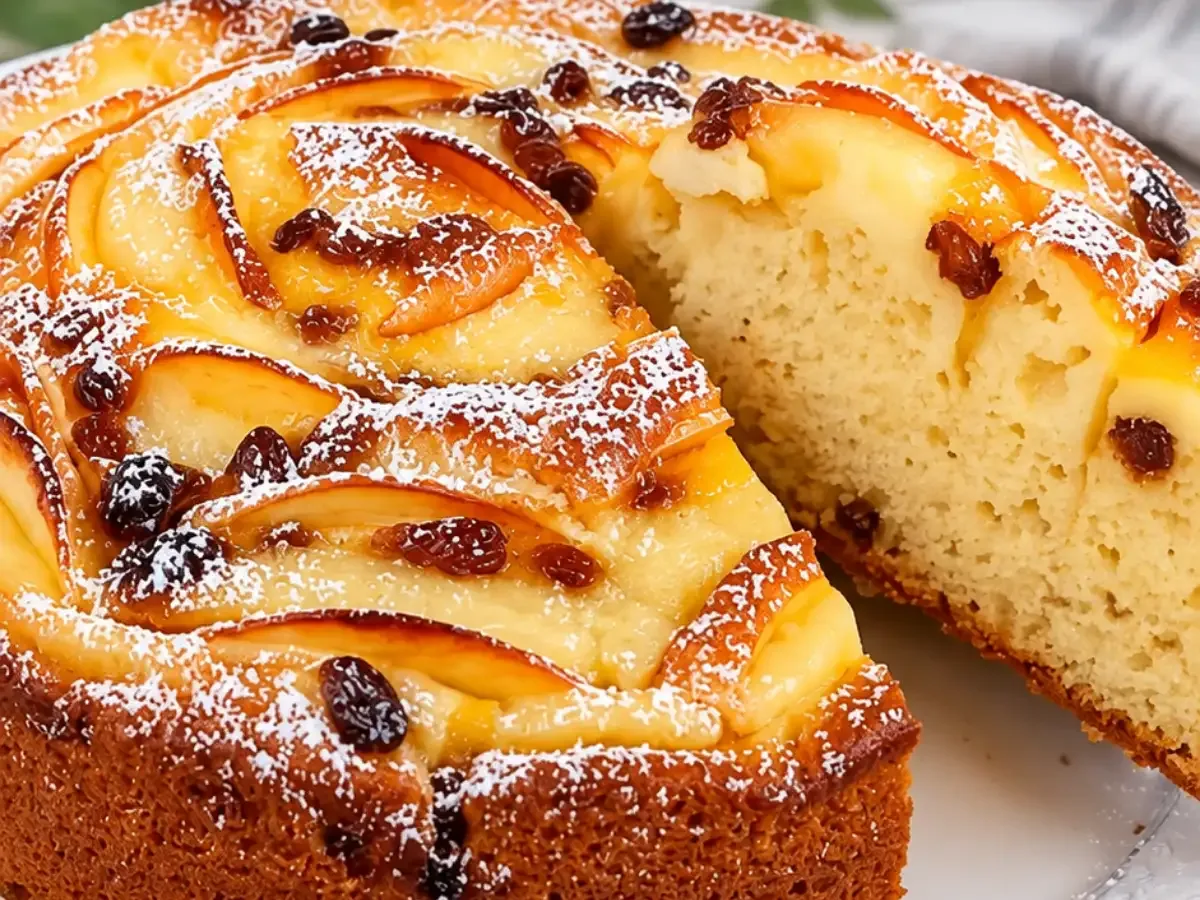Torta de Maçã com Creme (Massa Fofinha, Recheio Cremoso e Cobertura Dourada)