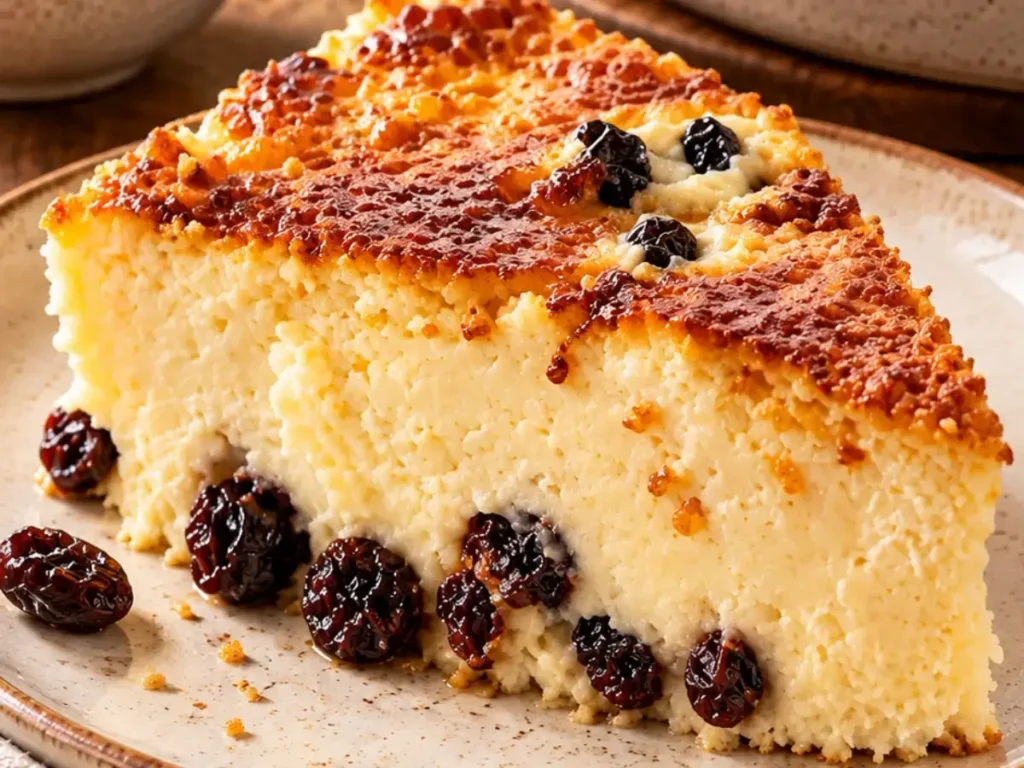 Torta de Ricota com Uva Passa